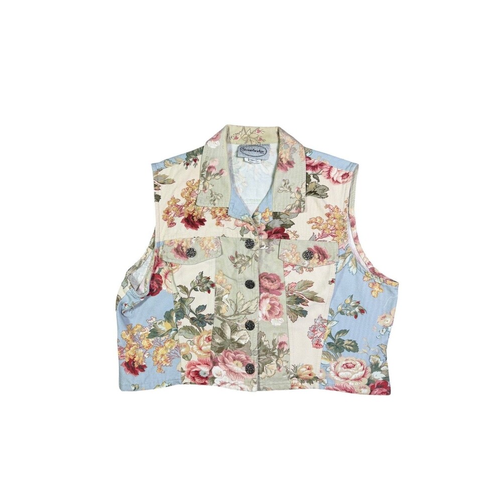 Stonebridge Vintage Floral Patchwork 100% Cotton Vest Women's XL